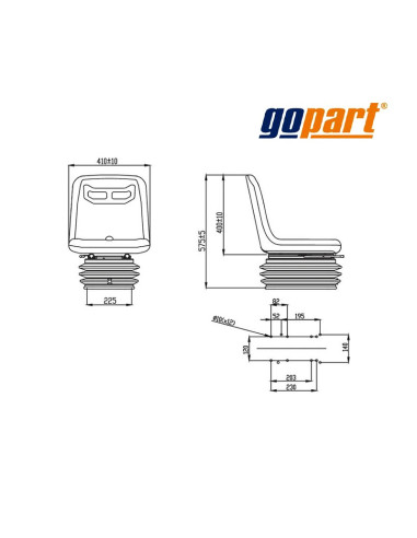 SEDILI: vendita online Sedile Omologato con Molleggio Pneumatico in PVC - TS51000GP in offerta